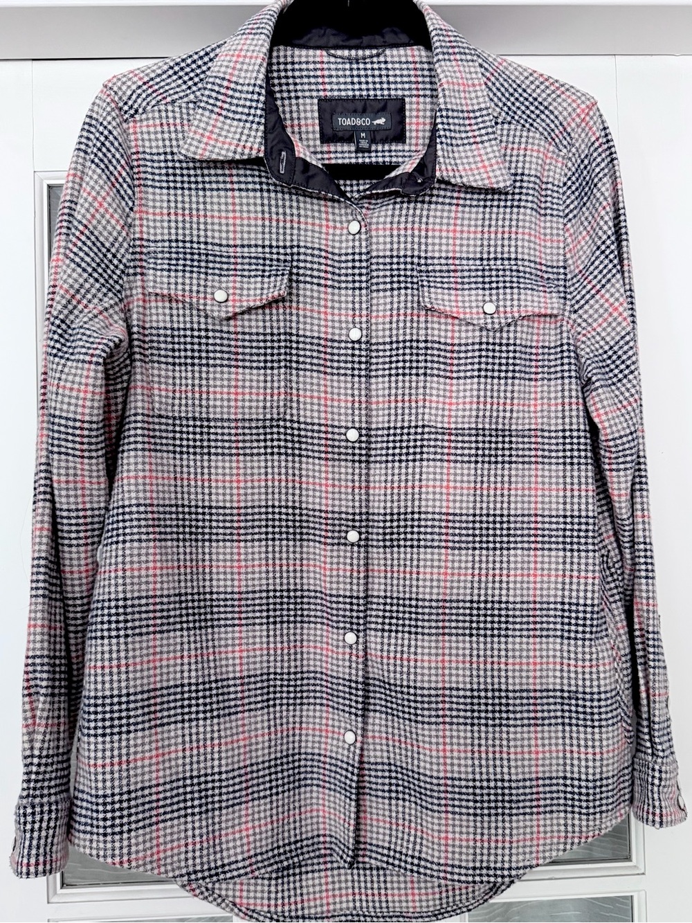 Toad&Co Blue, Gray & Orange Plaid Button-Down Shirt